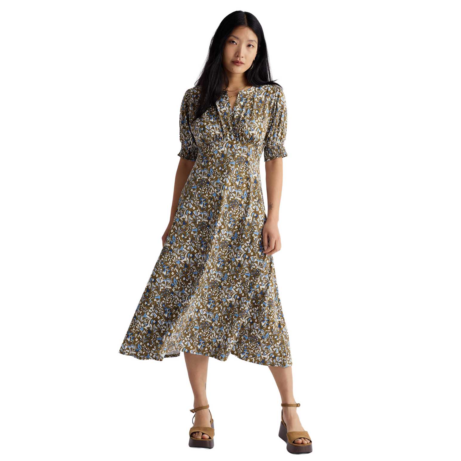 Seasalt Cornwall Fenil Dress - Woodland Floral Seagrass